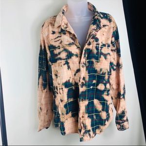 Custom plaid oversized tie dye